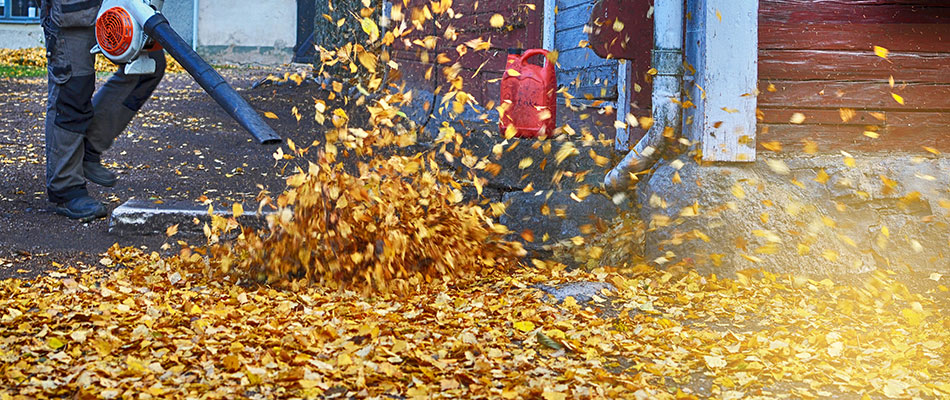 content leaf blowing for fall cleanup