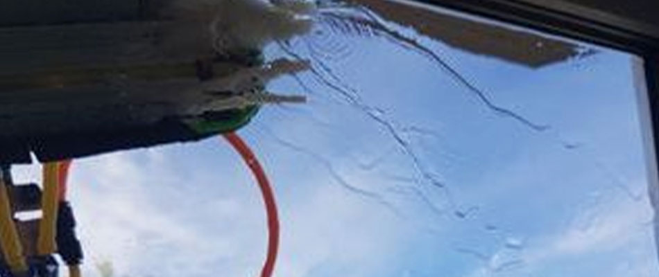 content close up window cleaning